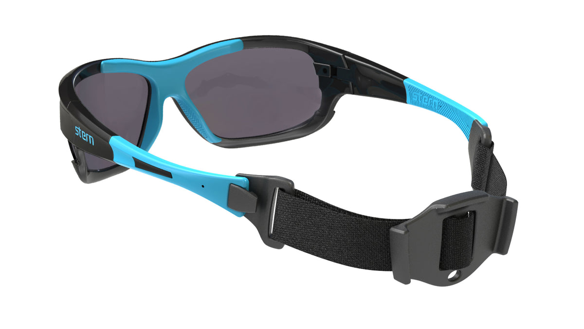 Full wrap sunglasses with polarized interchangeable lenses that block out harmful UV420 rays. The full wrap and head retention system make this a great product for water sports.